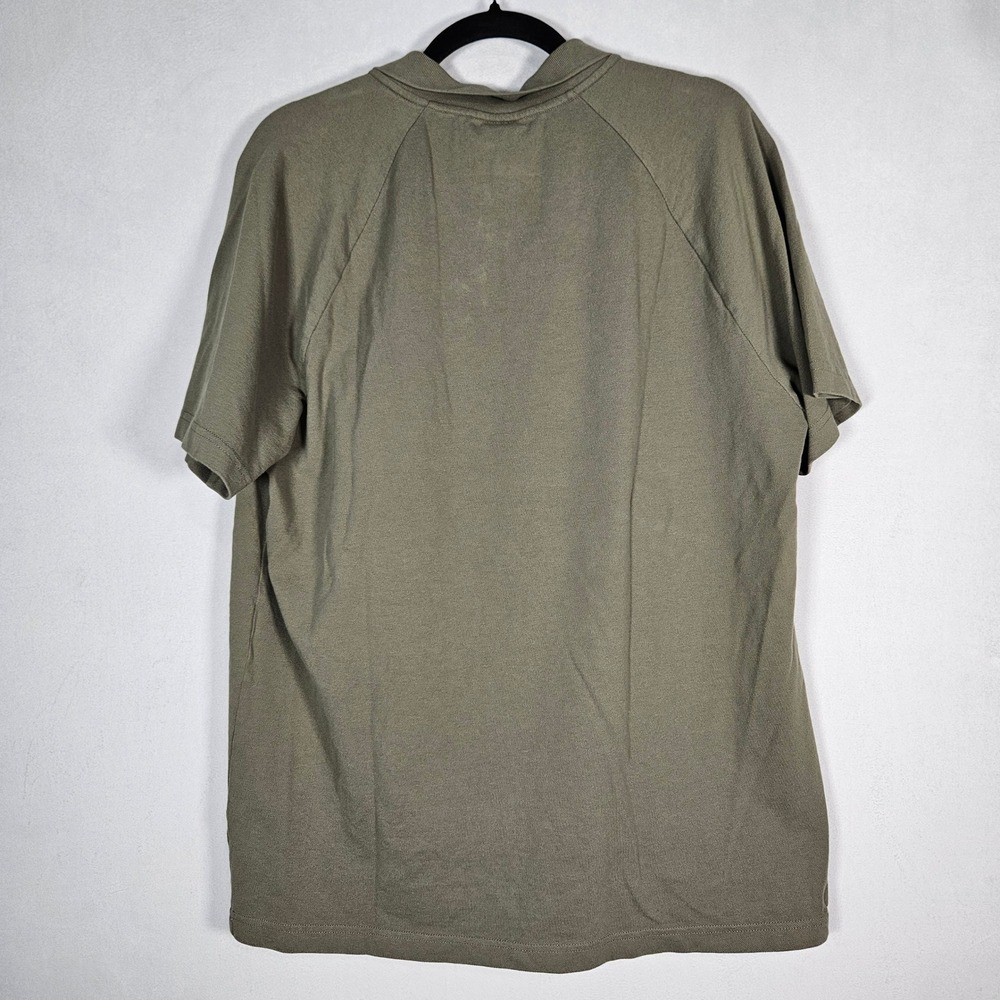 Outdoor Voices Polo Shirt Mens L Olive Green Pique Raglan Sleeve Gorpcore Active View 2